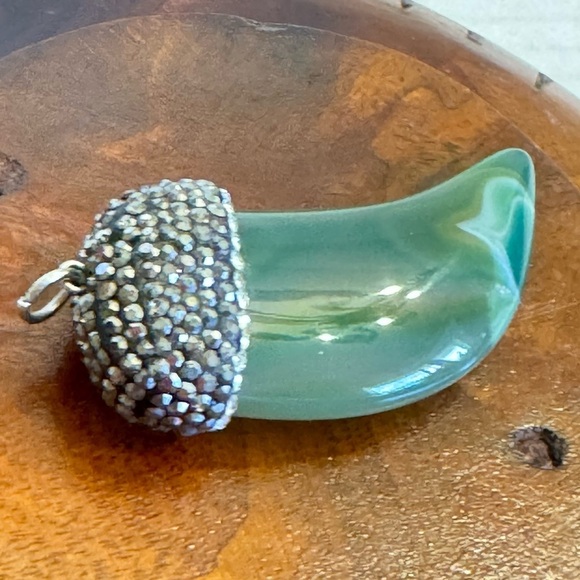 Handmade Large Heavy Blinged-Out Claw Horn Fang Pendant 2.25" long One of a Kind - Picture 15 of 15